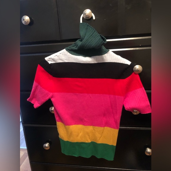 Jodifl Short Sleeve, Turtleneck, Sweater, Striped  40 - Picture 2 of 2